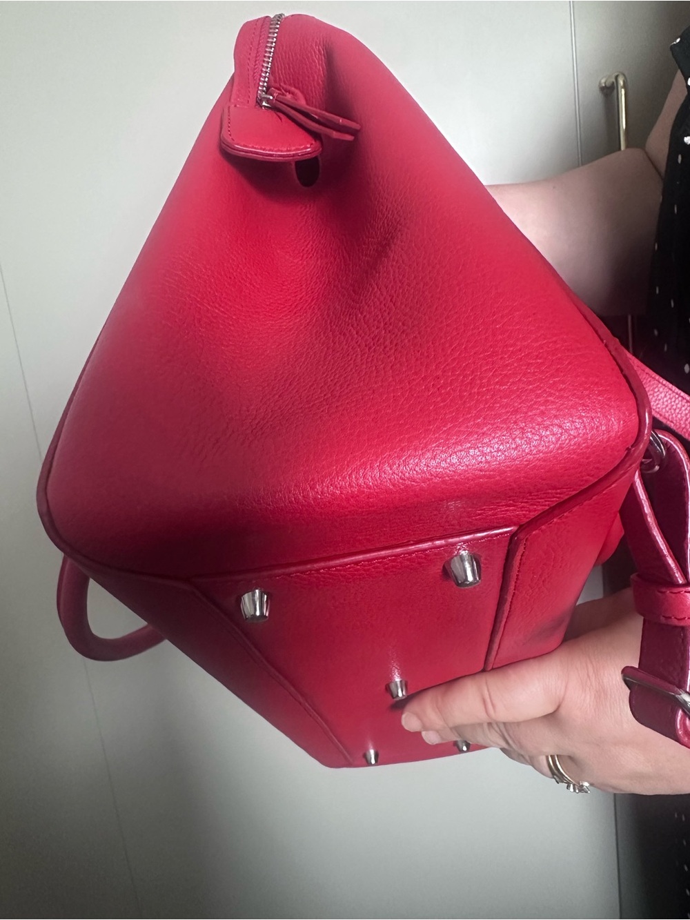 Wool & oak convertible backpack pebbled red leather - Picture 9 of 10